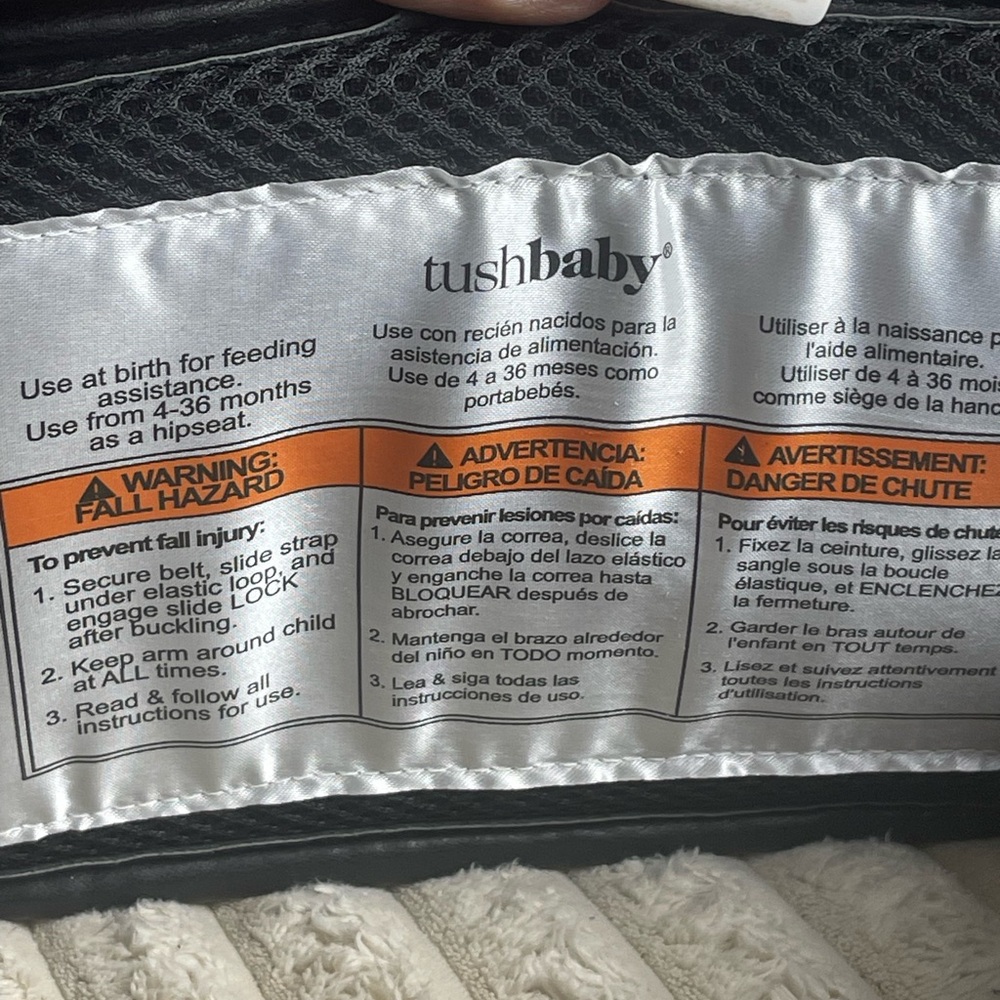Tushbaby Quilted Black Baby Bag - Picture 9 of 10
